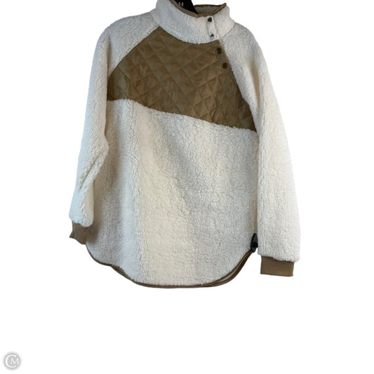 Jacket Fleece By Natural Reflections In Tan & White, Size: M