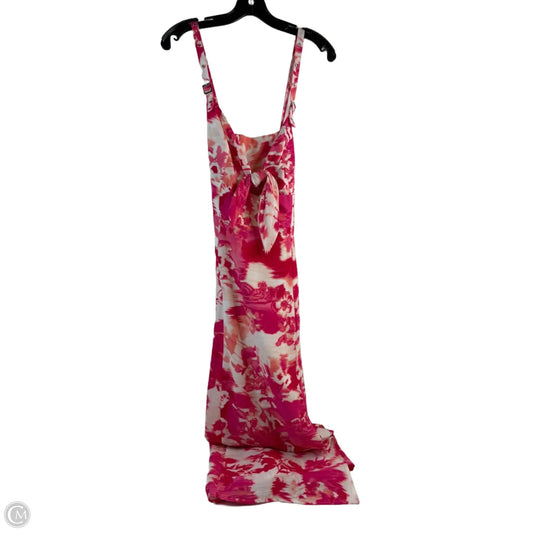 Dress Casual Maxi By Dkny In Pink & White, Size: M