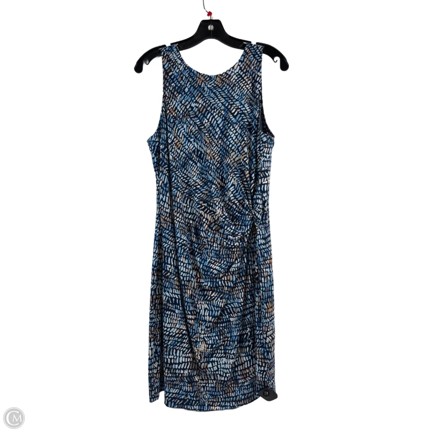 Dress Casual Midi By Nic + Zoe In Blue & Tan, Size: Mp