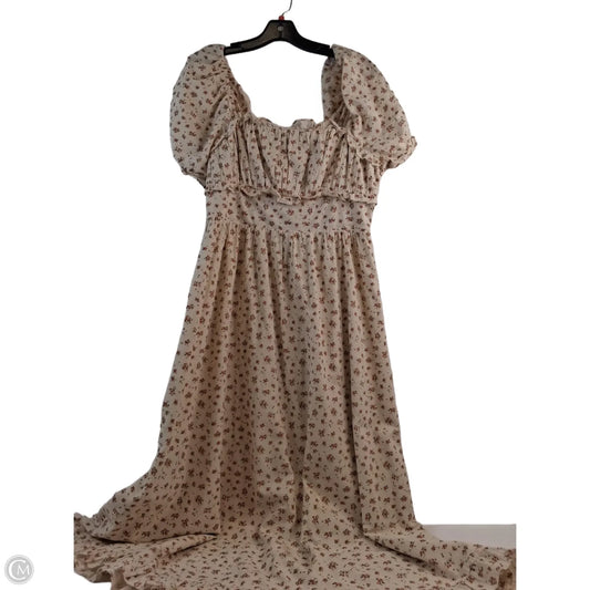 Dress Casual Maxi By Clothes Mentor In Cream & Orange, Size: L