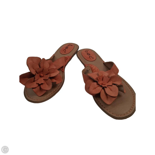 Sandals Flats By Boc In Orange & Tan, Size: 7