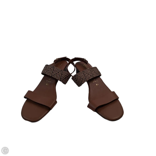 Sandals Heels Block By Italian Shoemakers In Brown, Size: 8.5