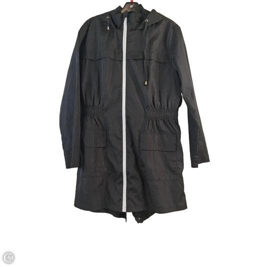 Jacket Windbreaker By Clothes Mentor In Black & White, Size: M