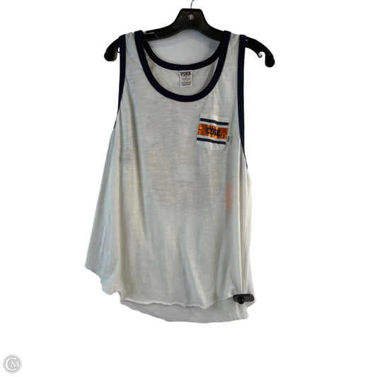 Athletic Tank Top By Pink In Blue & White, Size: L
