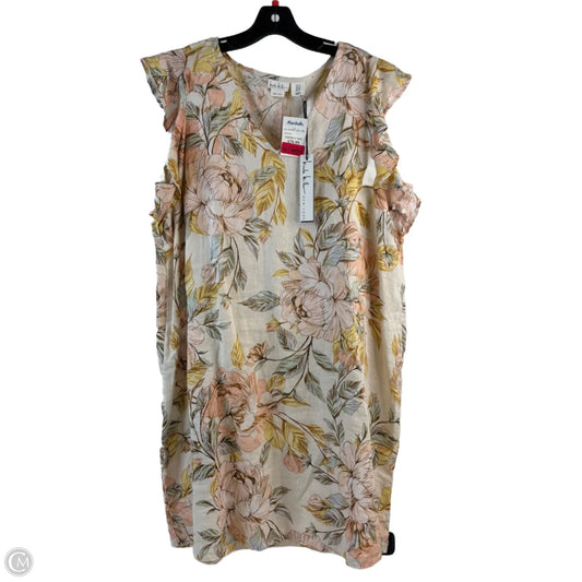 Dress Casual Midi By Nicole By Nicole Miller In Orange & White, Size: 1x