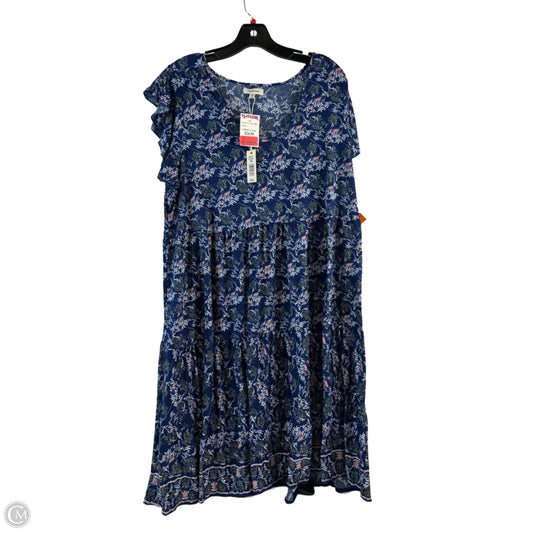 Dress Casual Midi By Max Studio In Blue & White, Size: 1x