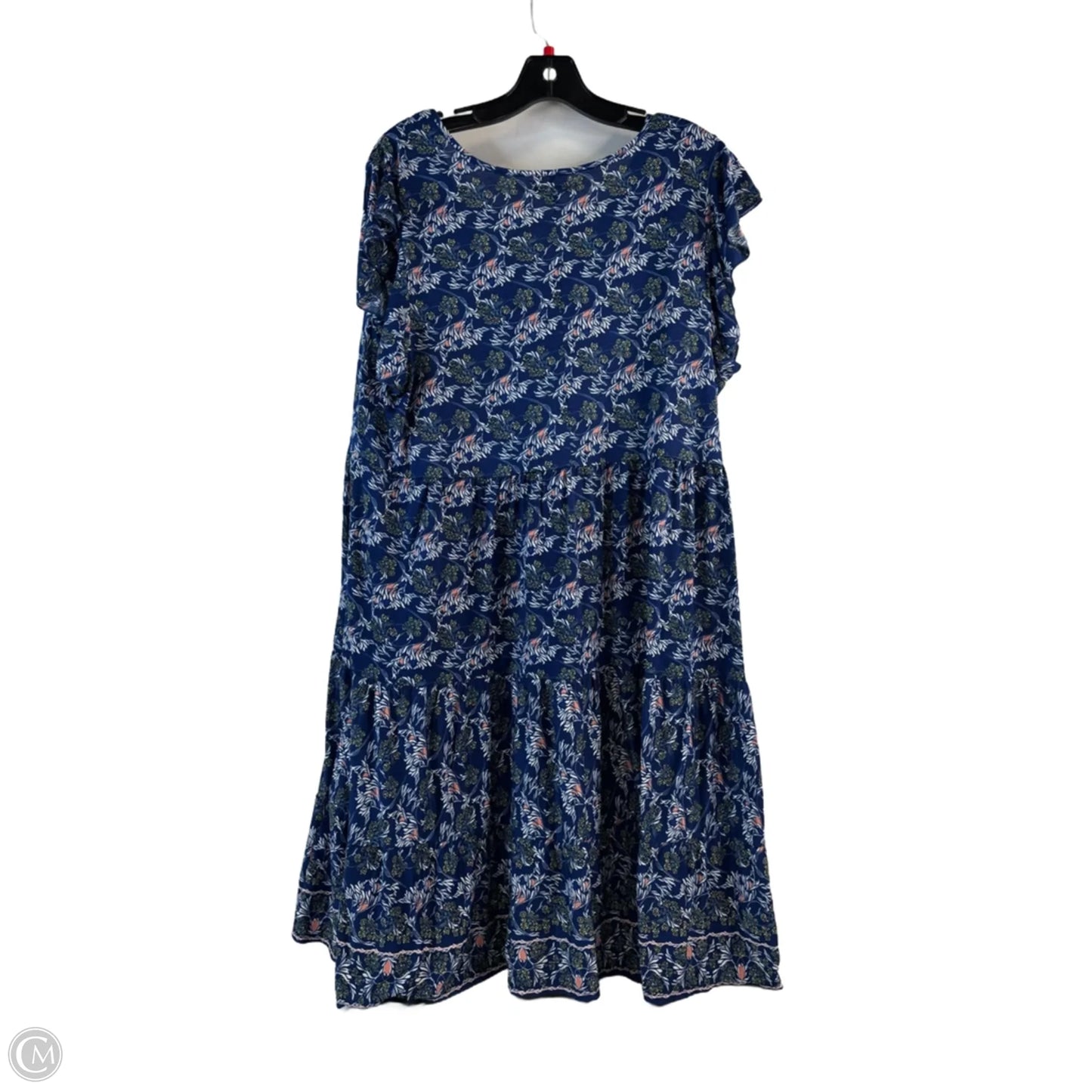 Dress Casual Midi By Max Studio In Blue & White, Size: 1x