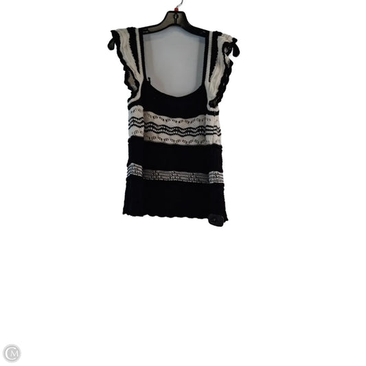 Top Sleeveless By Loft In Black & White, Size: L