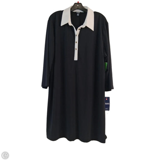 Dress Casual Midi By Chaps In Black & White, Size: 2x