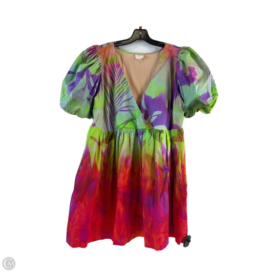 Dress Casual Short By Clothes Mentor In Green & Purple, Size: Xl