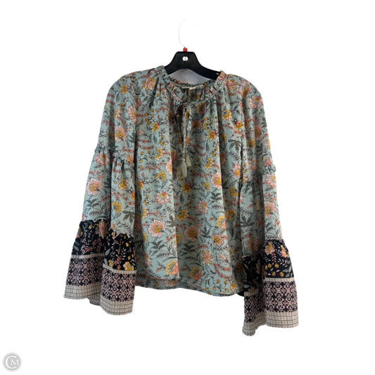 Top Long Sleeve By Love Stitch In Green & Orange, Size: S