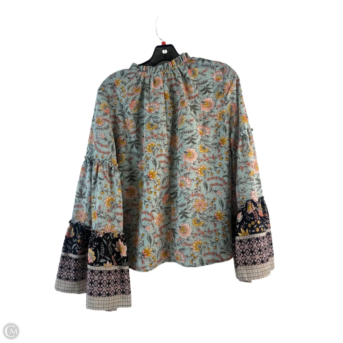 Top Long Sleeve By Love Stitch In Green & Orange, Size: S