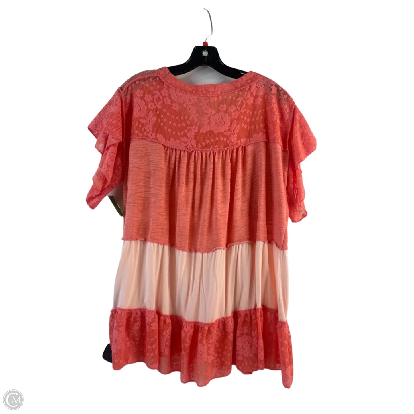Top Short Sleeve By Pol In Orange, Size: L