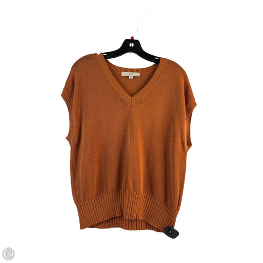 Top Short Sleeve By Loft In Copper, Size: S