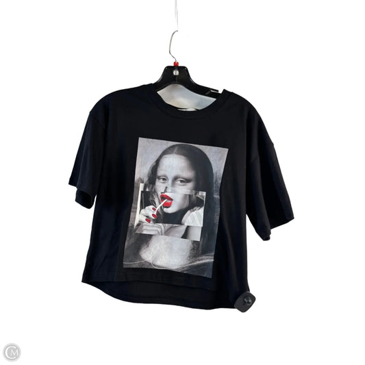 Top Short Sleeve Basic By Clothes Mentor In Black & Grey, Size: S