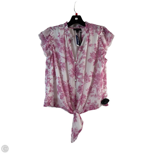 Top Short Sleeve By Tamara H In Pink & White, Size: S