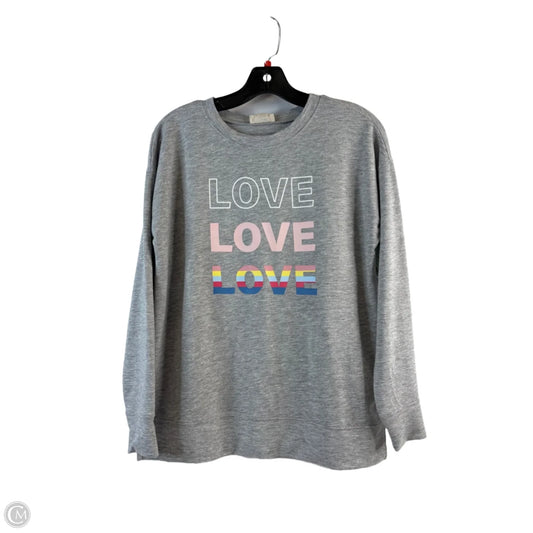 Top Long Sleeve By Style And Company In Grey & Pink, Size: Xs