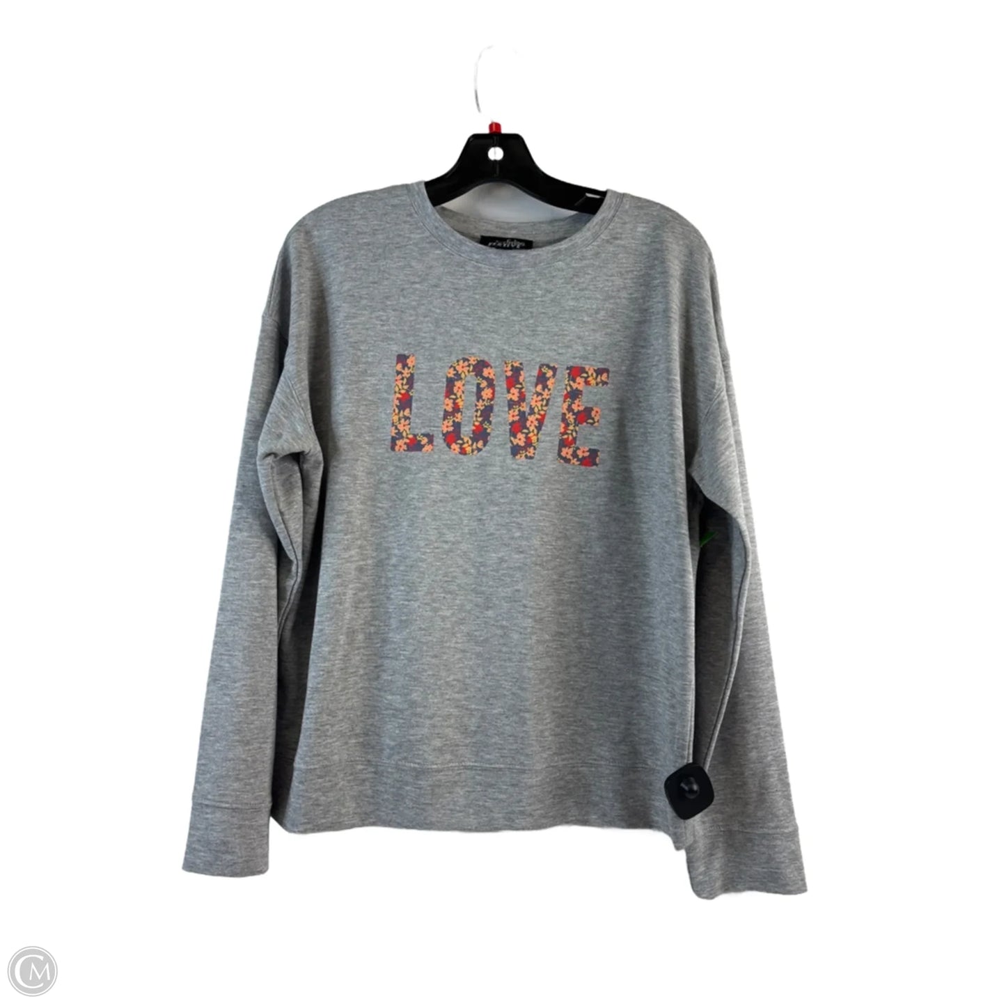 Top Long Sleeve Basic By Clothes Mentor In Grey & Red, Size: M