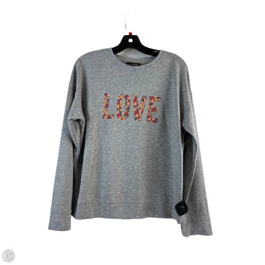 Top Long Sleeve Basic By Clothes Mentor In Grey & Red, Size: M