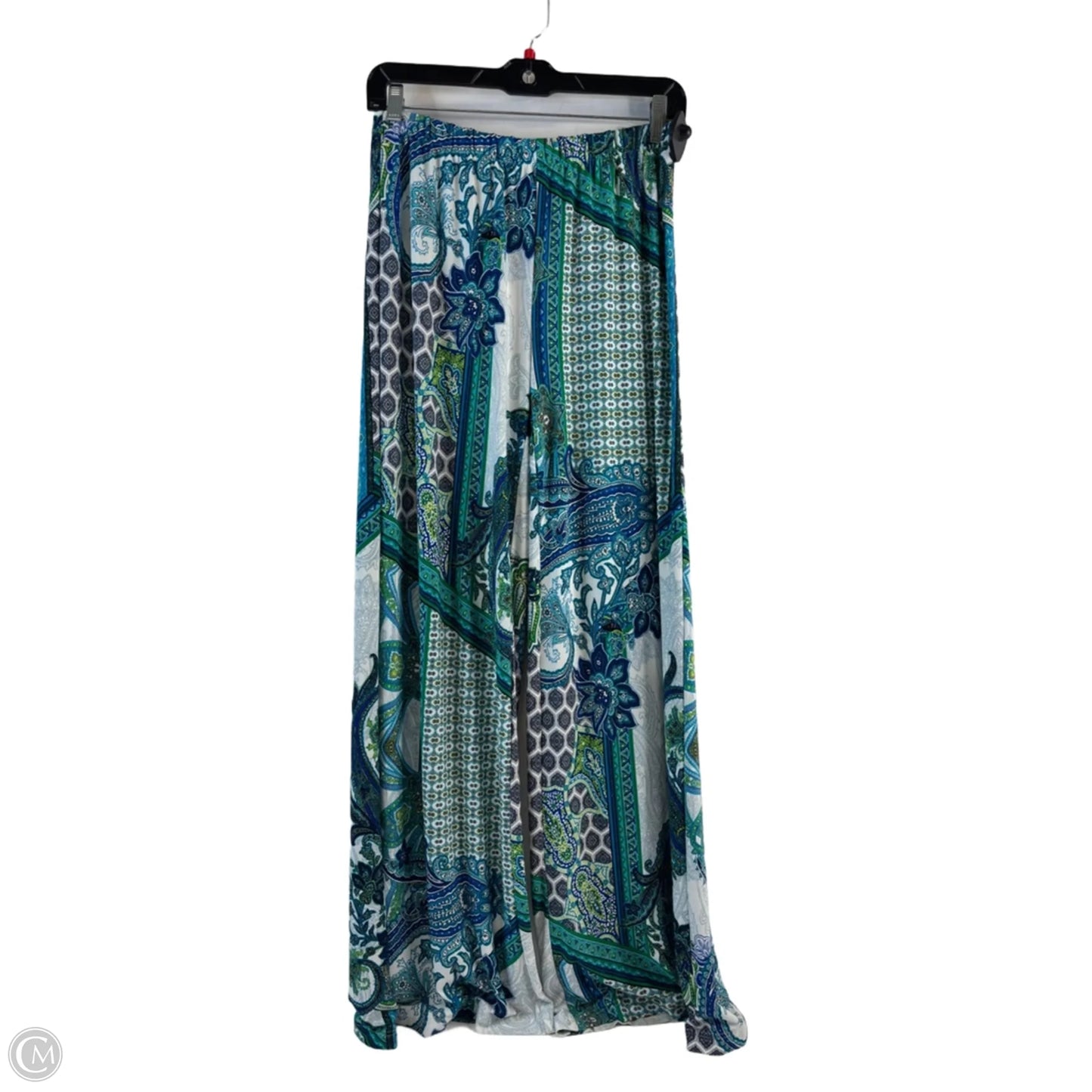 Pants Wide Leg By Chicos In Blue & White, Size: 4