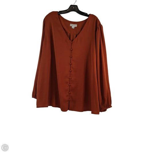 Top Long Sleeve By Ava & Viv In Copper, Size: 3x