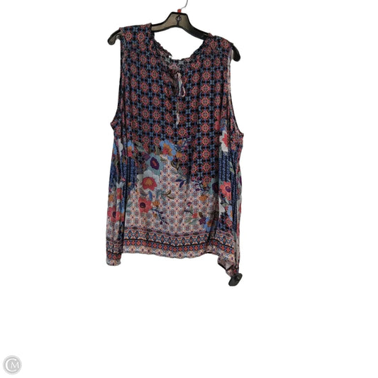 Top Sleeveless By Westport In Blue & Orange, Size: 2x