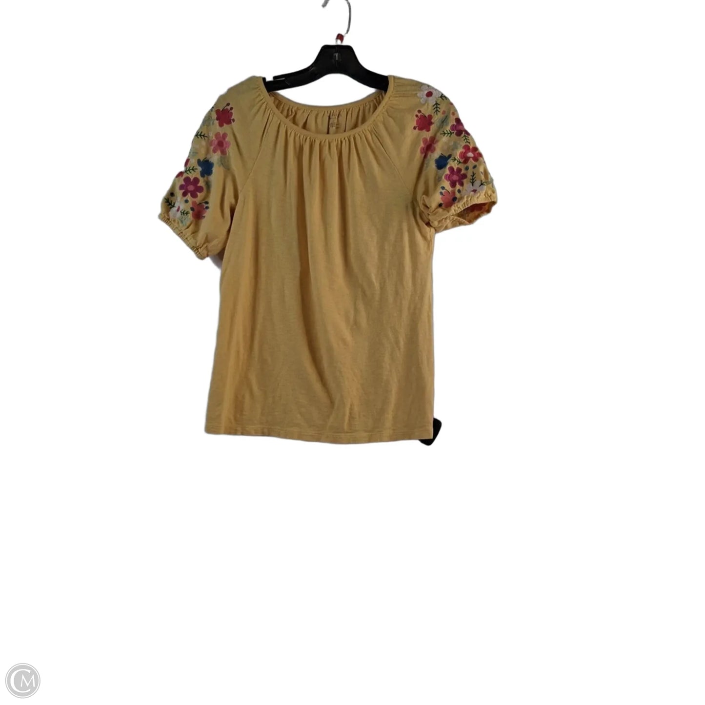 Top Short Sleeve Basic By Talbots In Yellow, Size: Small