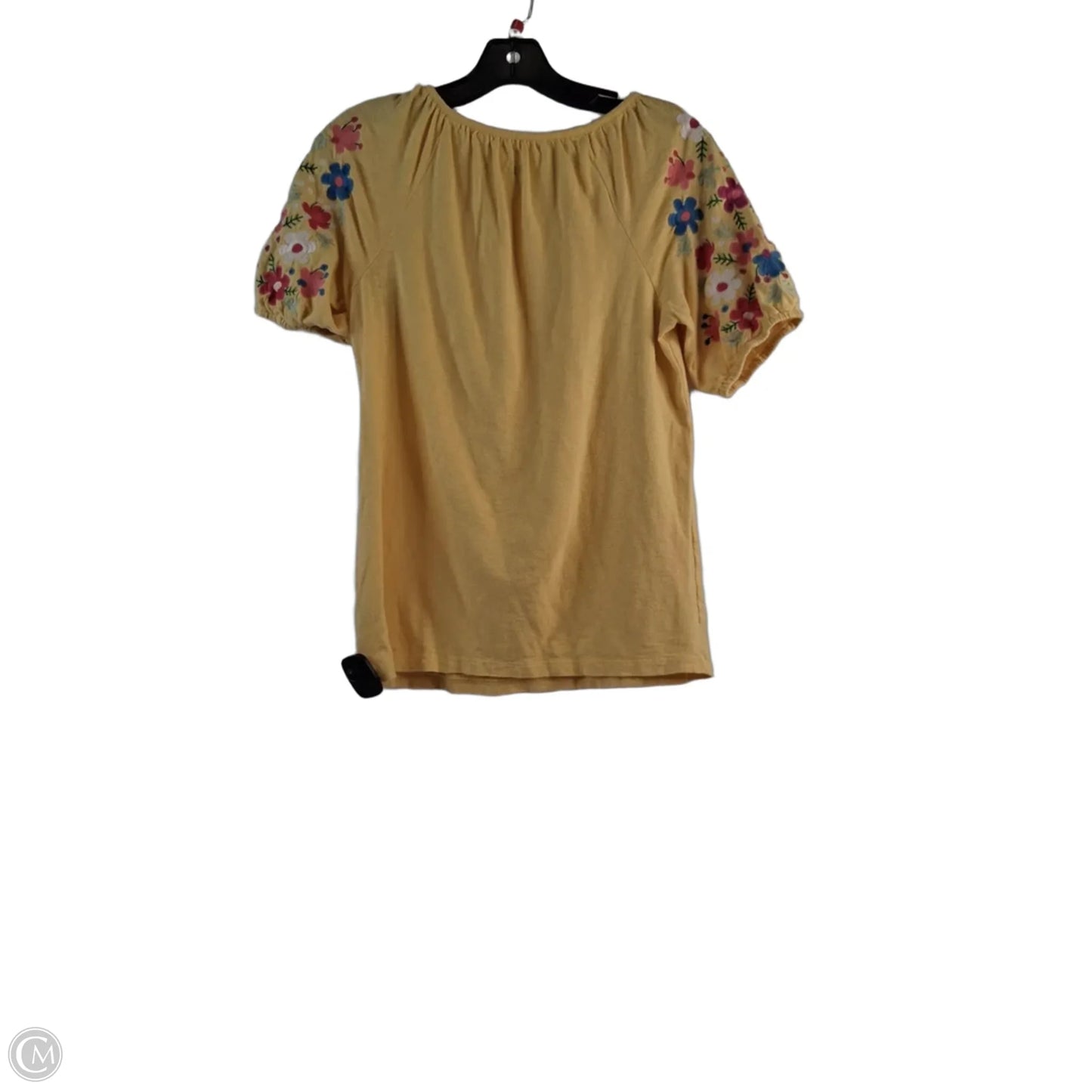 Top Short Sleeve Basic By Talbots In Yellow, Size: Small