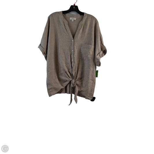 Top Short Sleeve By Charter Club In Beige, Size: Xxl