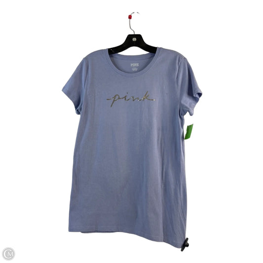 Top Short Sleeve Basic By Pink In Purple & Silver, Size: M
