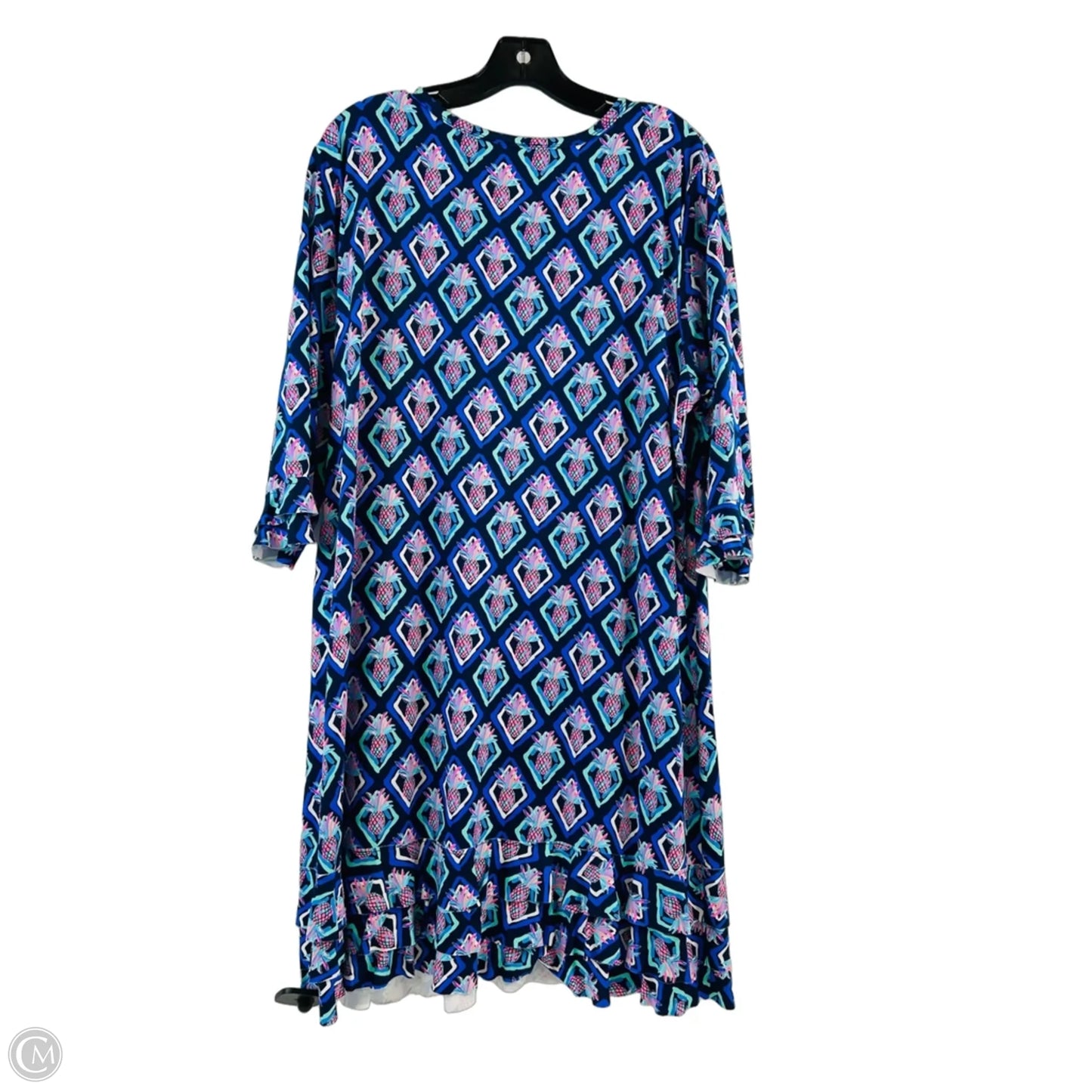 Dress Casual Midi By Lulu B In Blue & Pink, Size: 1x