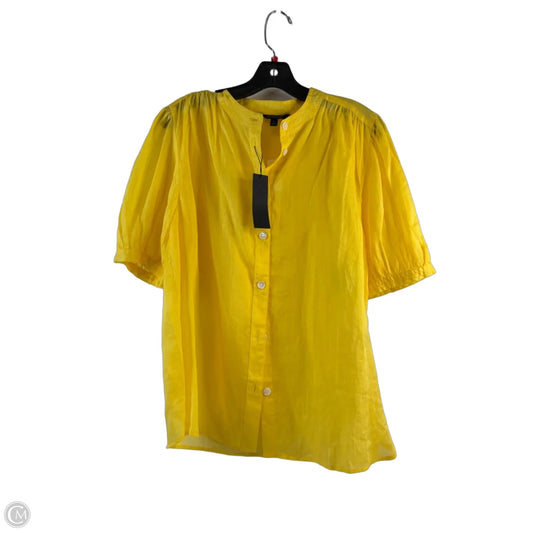 Top Short Sleeve Basic By Banana Republic In Yellow, Size: L