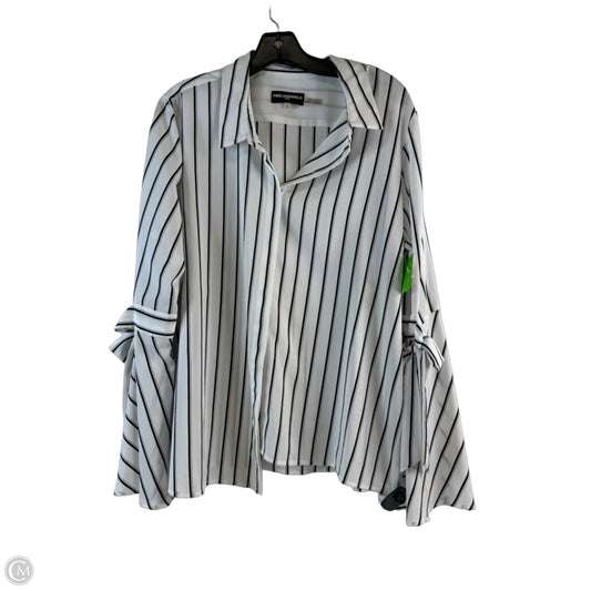 Top Long Sleeve Designer By Karl Lagerfeld In Striped Pattern, Size: Xl