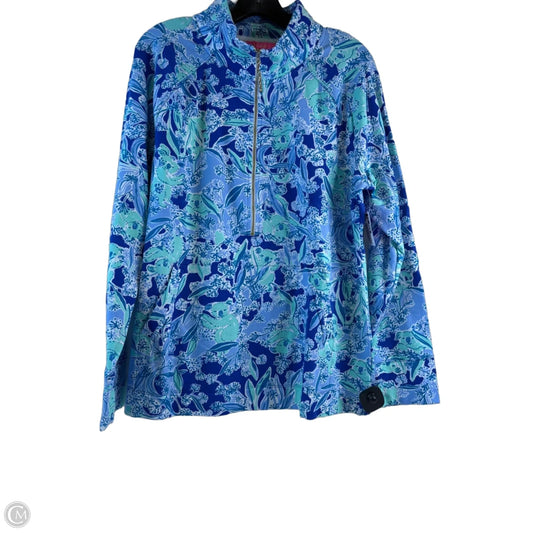 Top Long Sleeve Designer By Lilly Pulitzer In Blue & Green, Size: M