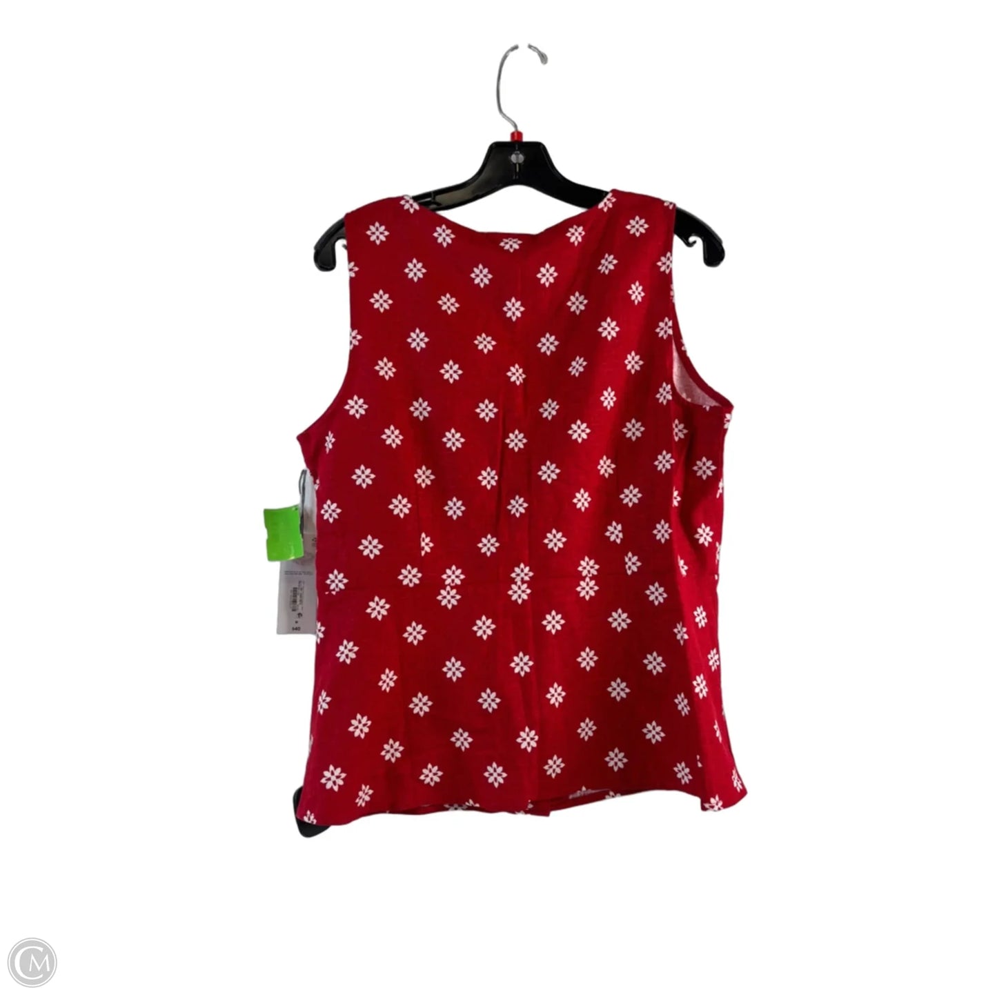 Top Sleeveless By Liz Claiborne In Red & White, Size: M