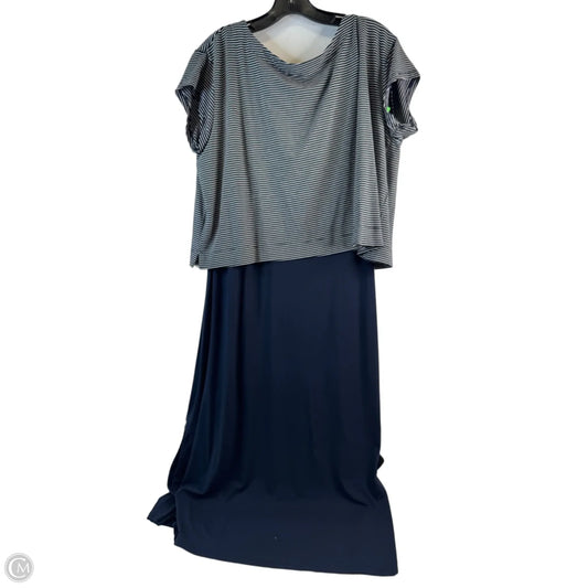 Dress Casual Midi By J. Jill In Blue & White, Size: Lp