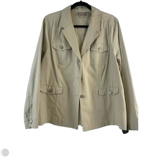 Jacket Denim By Chicos In Beige, Size: L