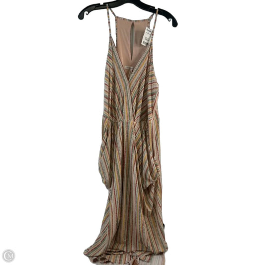 Dress Casual Midi By Bcbg In Green & Orange, Size: L