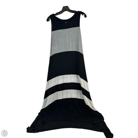 Dress Casual Maxi By Dkny In Black & Grey, Size: S