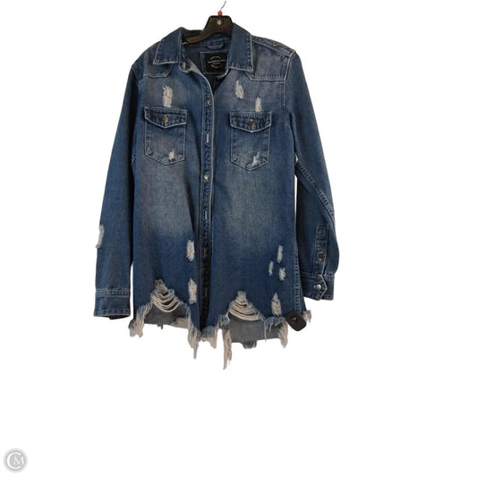 Jacket Denim By American Bazi In Blue Denim, Size: S
