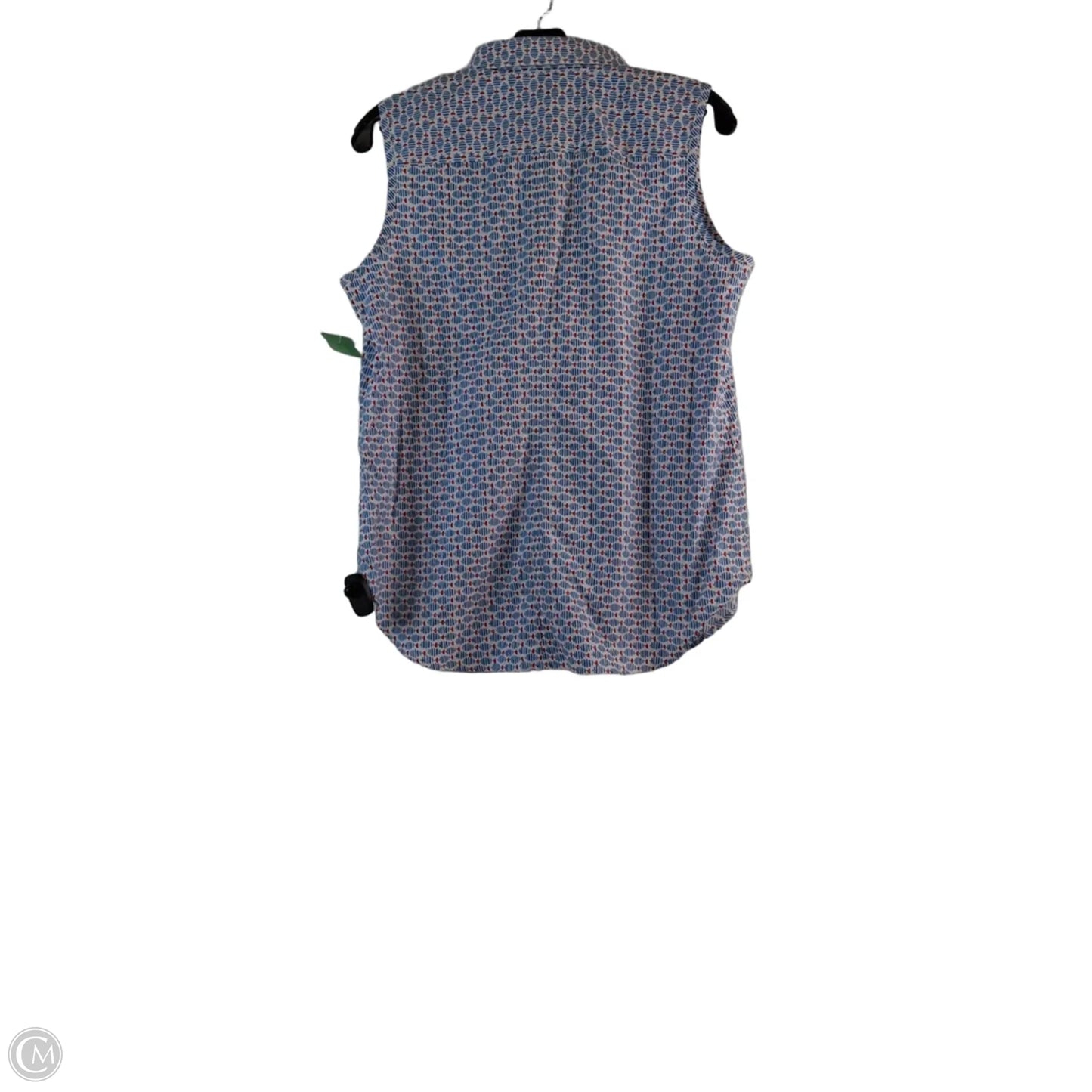 Top Sleeveless By Lands End In Blue Red & White, Size: M