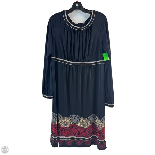 Dress Casual Midi By Jones New York In Black & Red, Size: Xl