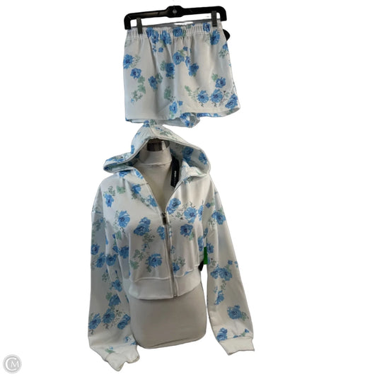 Shorts Set By Fashion Nova In Blue & White, Size: S