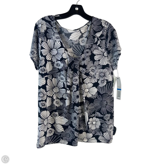 Top Short Sleeve By Rafaella In Black & White, Size: Xl