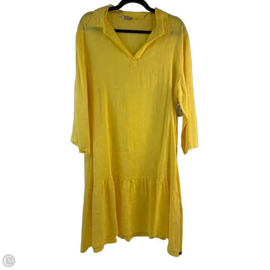 Dress Casual Midi By Clothes Mentor In Yellow, Size: Xl