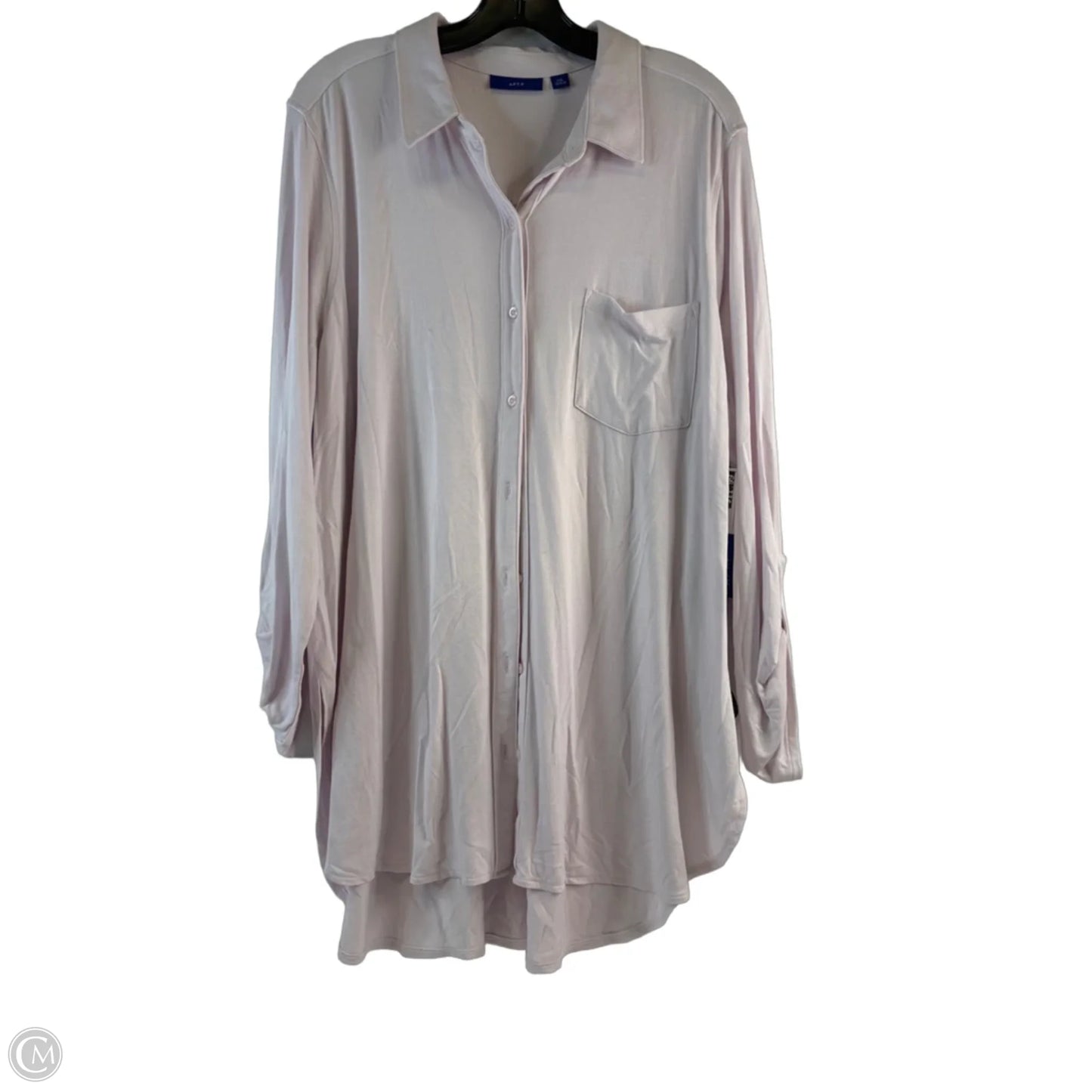 Top Long Sleeve By Apt 9 In Pink, Size: Xxl