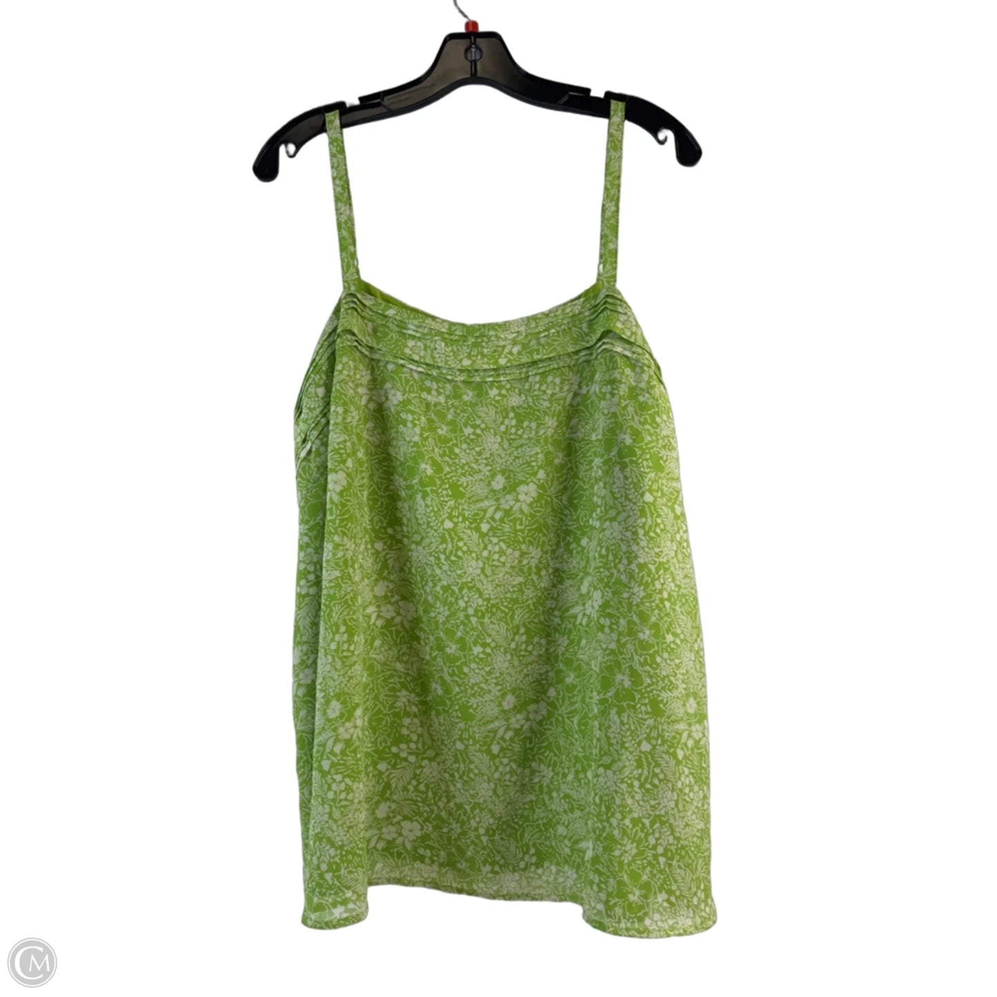 Top Sleeveless By Torrid In Green & White, Size: L