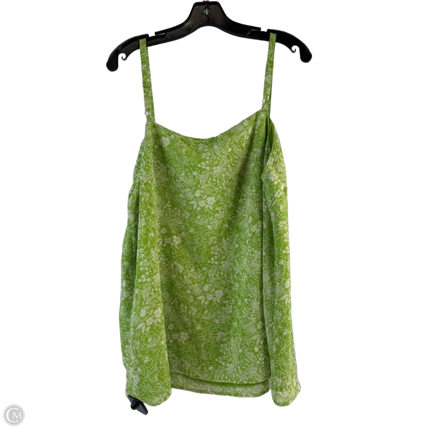 Top Sleeveless By Torrid In Green & White, Size: L