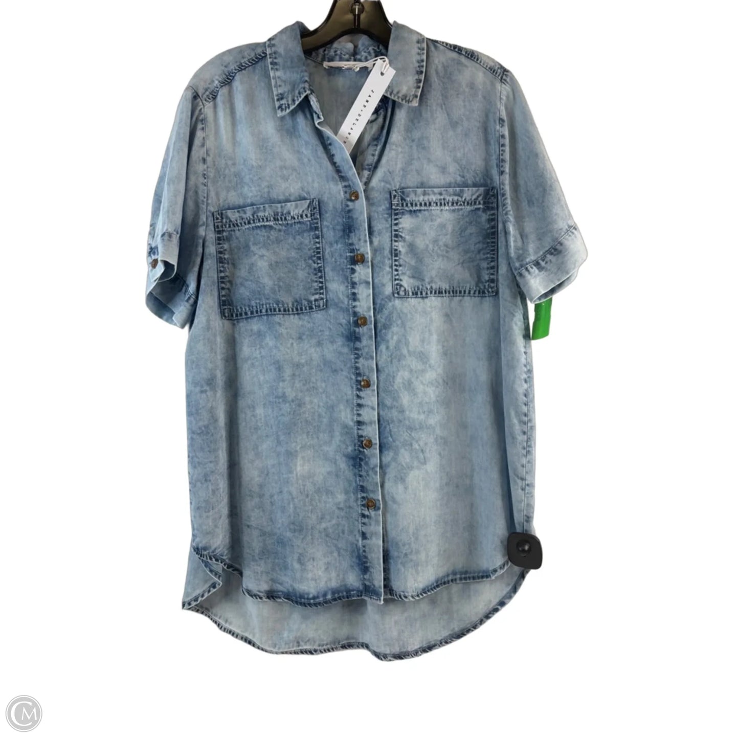 Top Short Sleeve By Jane And Delancey In Blue Denim, Size: S