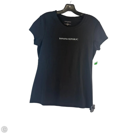 Top Short Sleeve Basic By Banana Republic In Black & White, Size: M